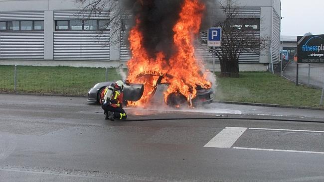  Burning car on fire, a Porsche GT3. For John Connolly's column. Picture: Supplied 