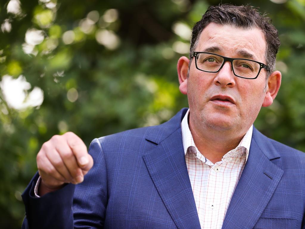 Premier Daniel Andrews announced Greater Brisbane’s “red zone” status would downgraded to allow Victorian residents to return home. Picture: Asanka Ratnayake/Getty Images