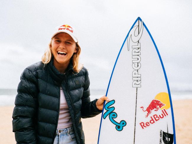 Australian number one women's surfer Molly Picklum at Port Melbourne Beach.