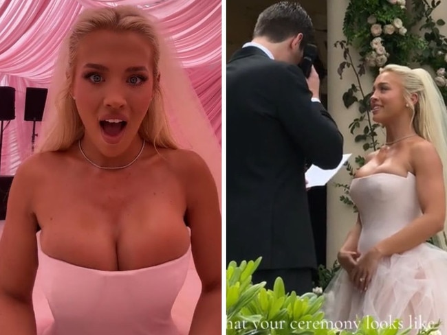 Fans spot ‘crazy’ detail in Tammy Hembrow’s wedding photos. Picture: TikTok/TammyHembrow