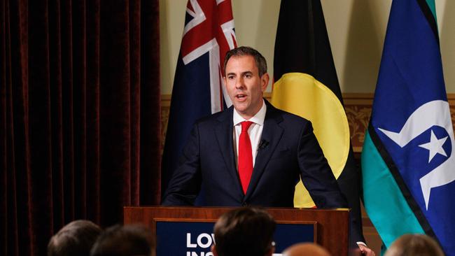 SYDNEY, AUSTRALIA - NewsWire Photos MAY 01 2024. Federal treasurer Jim Chalmers at the Lowy Institute. Picture: NCA NewsWire / Max Mason-Hubers