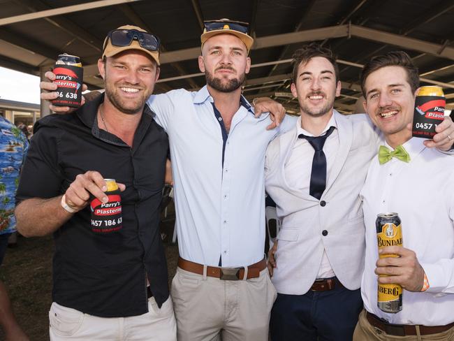 At the Clifton Races are (from left) Mick Wilson, Dan Willett, William Parry and Jake Ranger, Saturday, October 28, 2023. Picture: Kevin Farmer