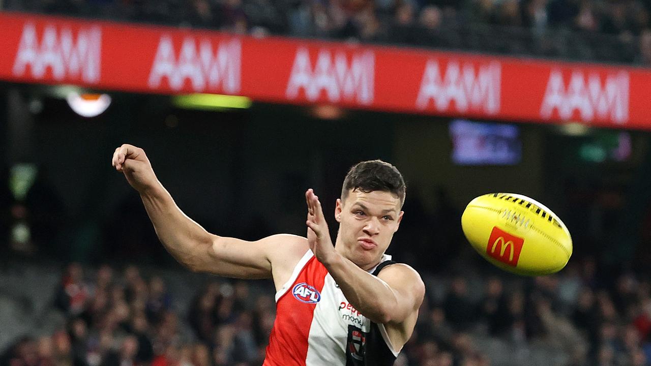 Marcus Windhager is the round 22 Rising Star nominee after his tagging job on star Lion Lachie Neale. Picture: Mark Stewart