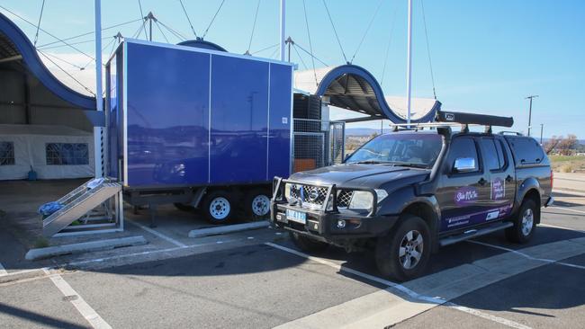 The mobile shower unit. Picture: Supplied