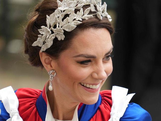 Britain's Catherine, Princess of Wales arrives at Westminster Abbey in central London on May 6, 2023, ahead of the coronations of Britain's King Charles III and Britain's Camilla, Queen Consort. - The set-piece coronation is the first in Britain in 70 years, and only the second in history to be televised. Charles will be the 40th reigning monarch to be crowned at the central London church since King William I in 1066. Outside the UK, he is also king of 14 other Commonwealth countries, including Australia, Canada and New Zealand. Camilla, his second wife, will be crowned queen alongside him, and be known as Queen Camilla after the ceremony. (Photo by Dan CHARITY / POOL / AFP)