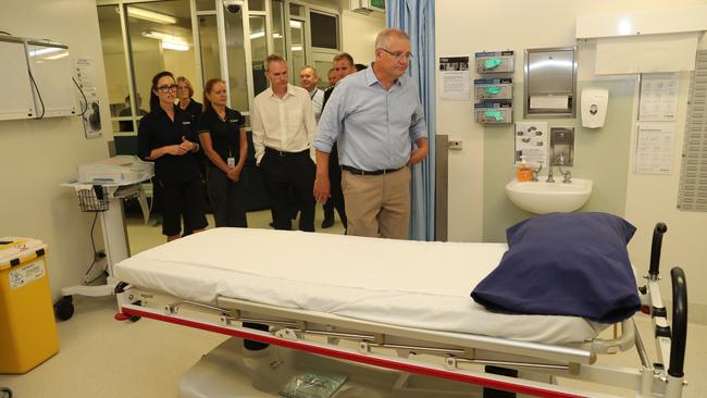 Mr Morrison tours the North West Point detention Centre on Christmas Island. Picture: Adam Taylor