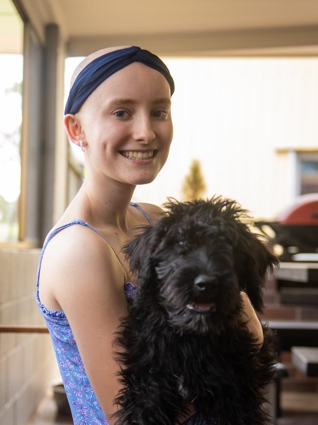 Lockyer Valley teenager Tahlia Utz with her dog Holly. Photo: Ali Kuchel