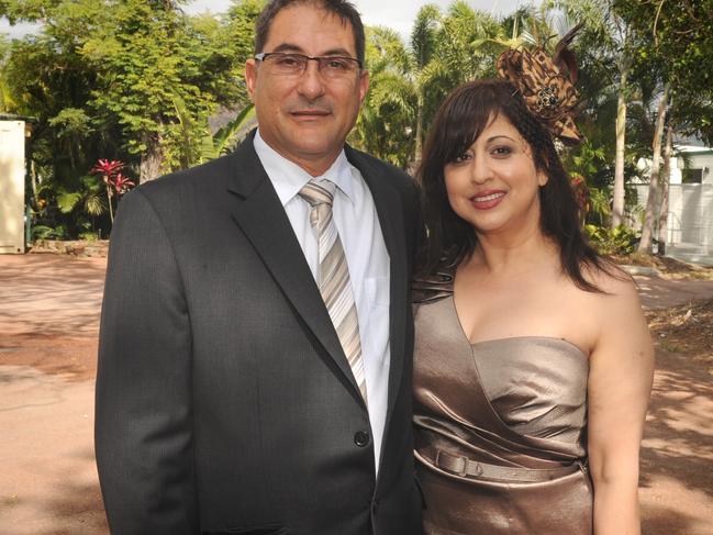 Chris and Maria Anthony at the 2011 Townsville Ladies Day Races held at the Cluden Racetrack.