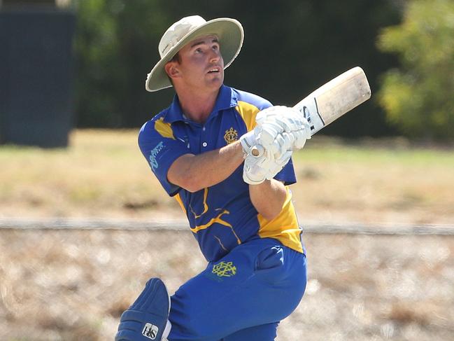 VSDCA Cricket: Hoppers Crossing v Williamstown: Brent McMinn of Williamstown batting on Saturday, March 6, 2021 in Hoppers Crossing, Australia