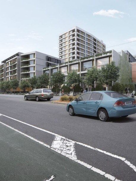 Artist's impression of a planned 14-storey apartment complex at 699 Park St, Brunswick, by developer JWLand. Picture: Supplied