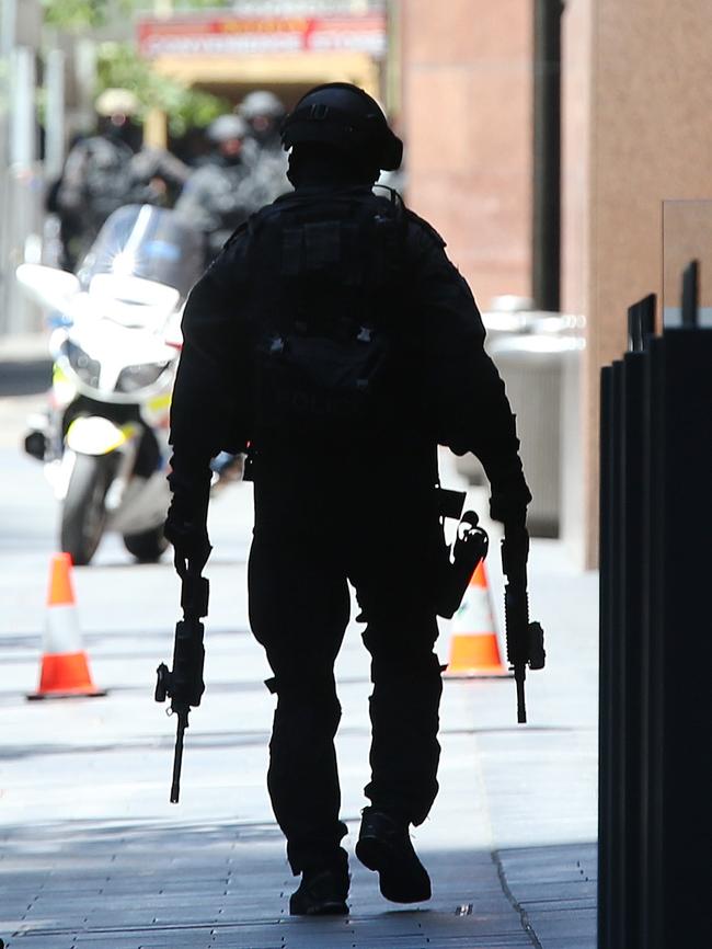 Tactical response officers on scene. Picture: Toby Zerna