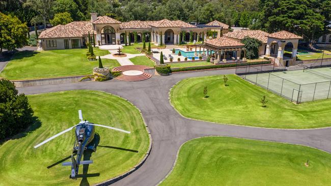 There’s even space to park a helicopter on the 5ha property.