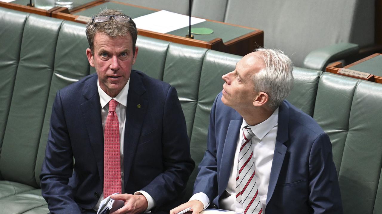Opposition immigration spokesman Dan Tehan (left), with Immigration Minister Andrew Giles, said the Coalition wanted a Senate inquiry. Picture: NCA NewsWire / Martin Ollman