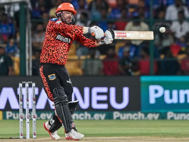 Sunrisers Hyderabad's Travis Head plays a shot during his brilliant IPL knock against Royal Challengers Bengaluru. Picture: AFP