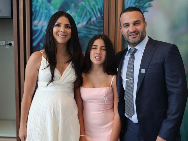 Prime Minister Scott Morrison and his wife and daughters attend the I4Give Day which was set up by the families of the four children that were tragically killed by a drunk driver on Febraury 1 2020. The Abdallah and Sakr familes also released butterflies and doves to mark the occasion in honour of their children Antony, Angelina, Sienna Abdallah and Veronique Sakr. Picture: Adam Taylor