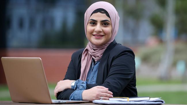 Ghanieh Daghagheleh arrived from Iran in 2013 by boat. She is now doing a Bachelor of Nursing/Midwifery at Victoria University. Picture: George Salpigtidis