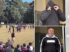 Three men have faced court after an alleged brawl broke out at a junior rugby leage match in south west Sydney