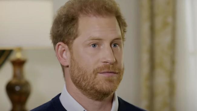 Prince Harry’s ITV interview. Picture: ITV