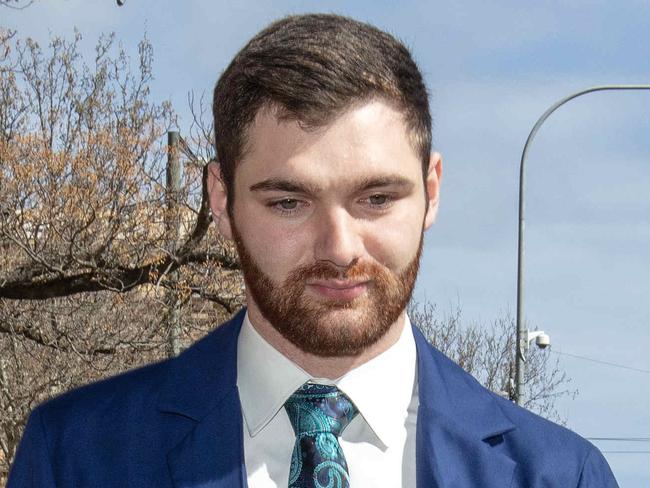 ADELAIDE, AUSTRALIA - Advertiser Photos AUGUST 30, 2023: Brandon Chesney, alleged impersonator of mental health worker, outside Adelaide MagistrateÃs Court today. Picture: Emma Brasier