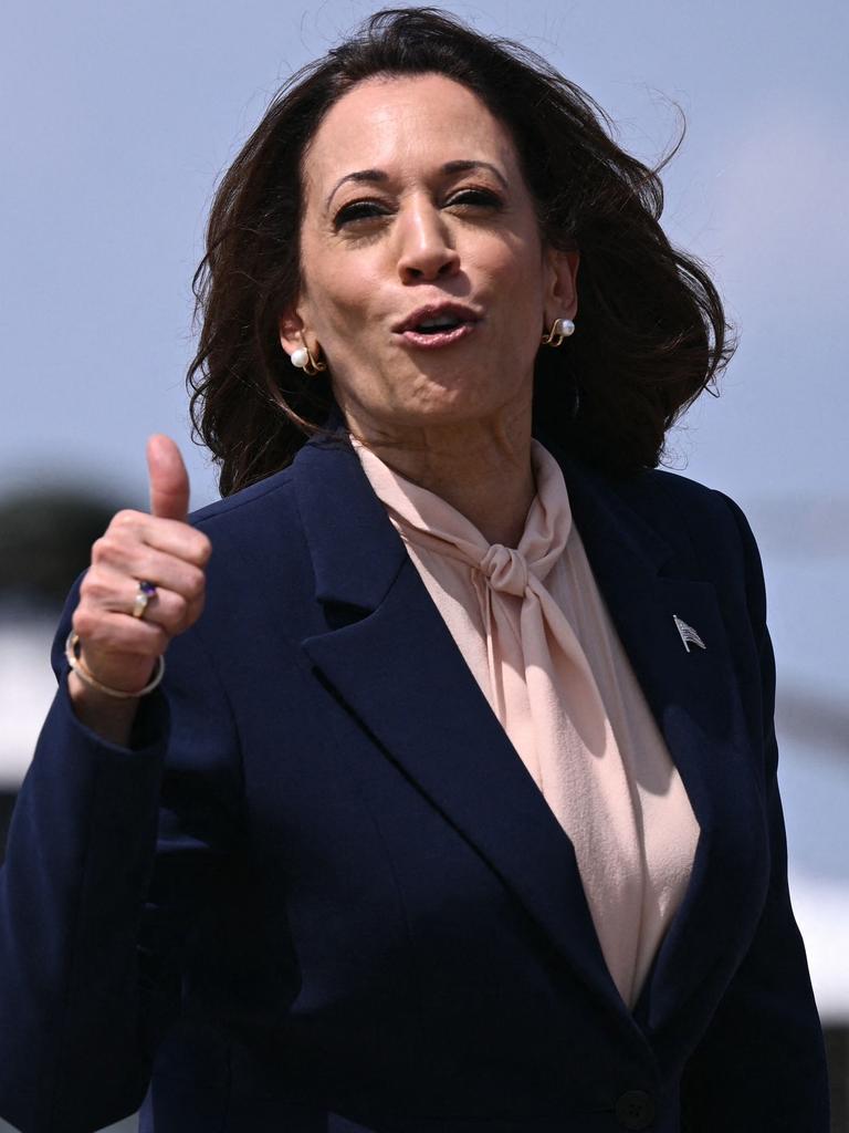 Kamala Harris headed to a campaign event in Philadelphia on Tuesday. Picture: Brendan Smialowski/POOL/AFP