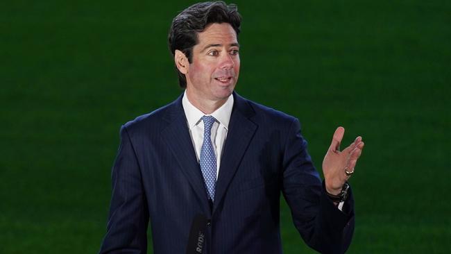 Will AFL chief executive Gillon McLachlan agree with the players’ demands? Picture: AAP