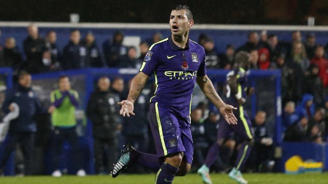 Manchester City's Argentinian striker Sergio Aguero.