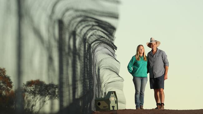 John Read and Katherine Moseby at their Secret Rocks Nature Reserve, on the northern Eyre Peninsula. Picture: Tait Schmaal