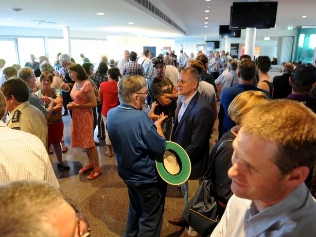 Premier Jay Weatherill meets Port Augusta locals at the community forum at Port Augusta’s central oval, during the Government’s visit and community Cabinet. Pic: Tricia Watkinson