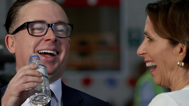 Qantas CEO Alan Joyce and Virgin Australia CEO Jayne Hrdlicka remain friends despite the fierce rivalry between the airlines. Picture: Dylan Coker/NCA NewsWire