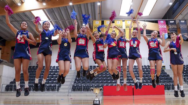 The netball team: Chantelle Zammit, Maliana Siulangapo, Emme Gilbert, Luca Godden, Lillian Egan Gurung, Madison Clark, Lauren Powell, Melina Greenup, Charlotte Gilbert and Tamica Oliver.