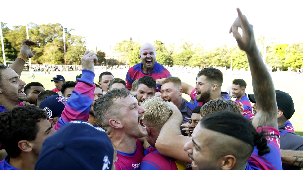 Alexandria Rovers celebrate their victory over Redfern All Blacks. Picture: John Appleyard