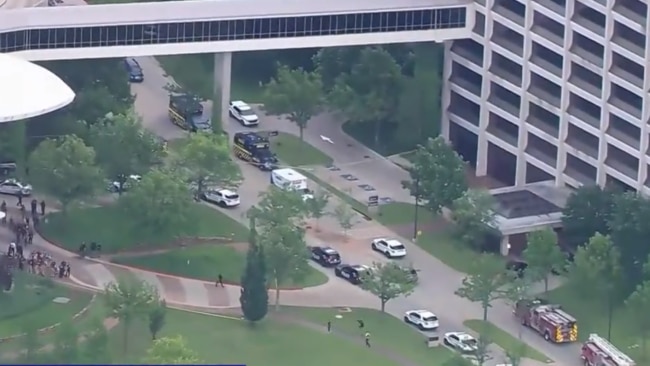 The shooting occurred in an office block of the St Francis Hospital campus in Tulsa late on Wednesday afternoon. Picture: ABC News Live