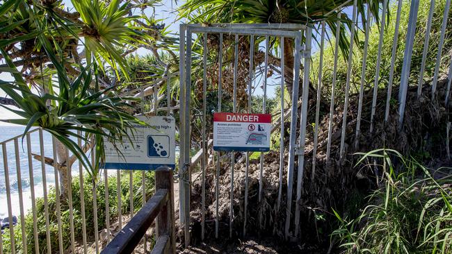 The Oceanview track at Burleigh Heads has been badly damaged by landslides and has been closed. Picture: Jerad Williams