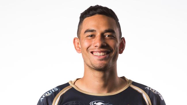 Wharenui Hawera poses during a Brumbies Super Rugby headshots session at Brumbies HQ.