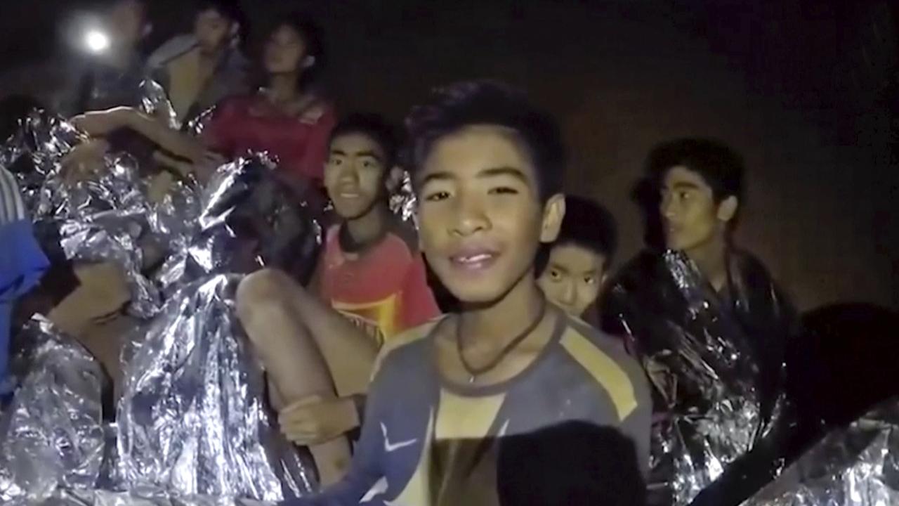 12 boys and their soccer coach have been stuck in the caves since June 23. Picture: Royal Thai Navy Facebook Page via AP