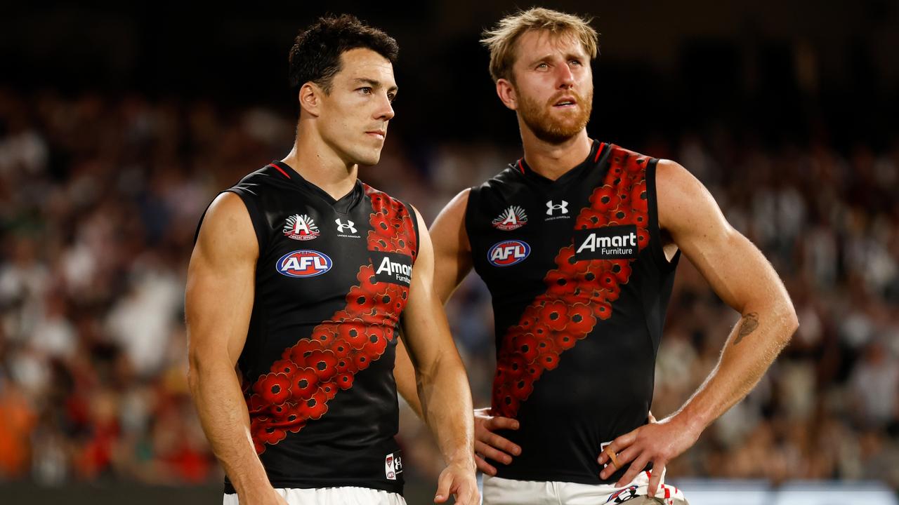 Dylan Shiel and Dyson Heppell. Photo by Michael Willson/AFL Photos via Getty Images.