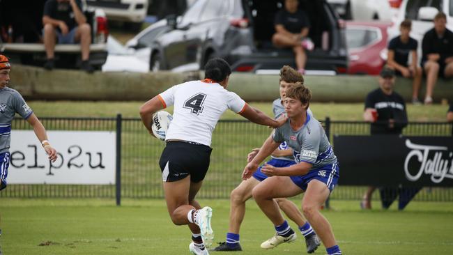 Dallis Taoai in action for the Macarthur Wests Tigers against the North Coast Bulldogs during round two of the Andrew Johns Cup at Kirkham Oval, Camden, 10 February 2024. Picture: Warren Gannon Photography