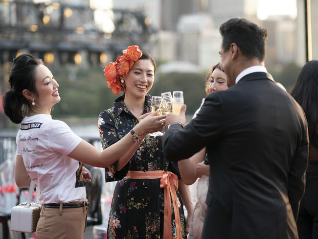 Karim Gharbi with his clients Lulu, Emily and Crystal in a scene from Ten’s new Pilot Week show Sydney’s Crazy Rich Asians.