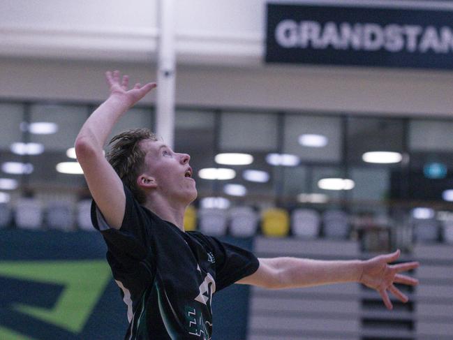 Luke Taylor as Reynella V Carrum Downs in the Australian Volleyball Schools Cup is being played at the Gold Coast Sports and Leisure Centre in Carrara. Picture: Glenn Campbell