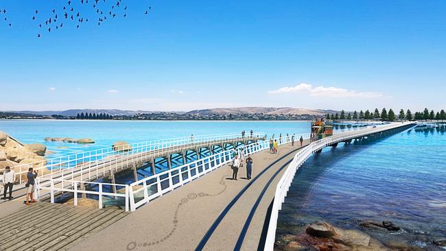 An artist's impression of plans for the Victor Harbor causeway. Picture: Supplied