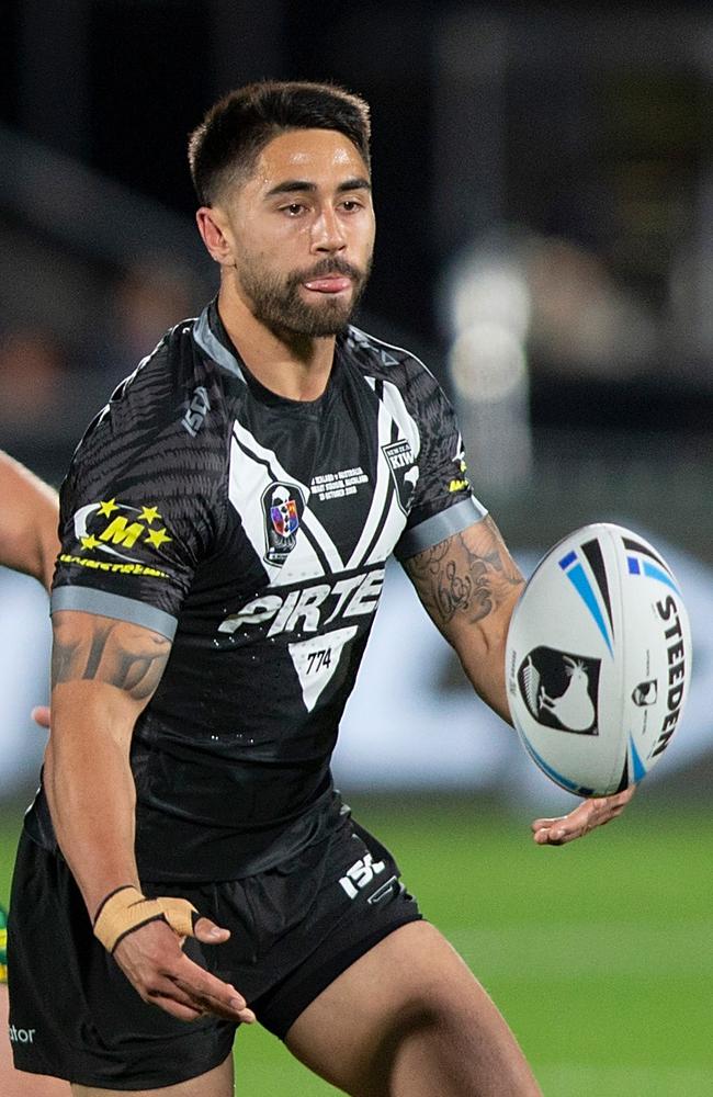 Shaun Johnson playing for New Zealand in 2018. Picture: AAP/David Rowland