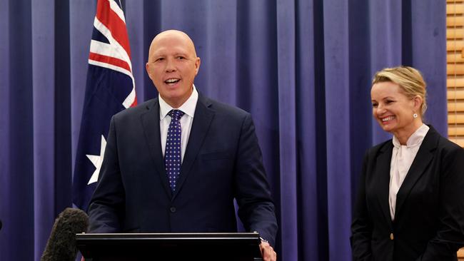 New Liberal Party leader Peter Dutton and his deputy Sussan Ley. Picture: Tracey Nearmy