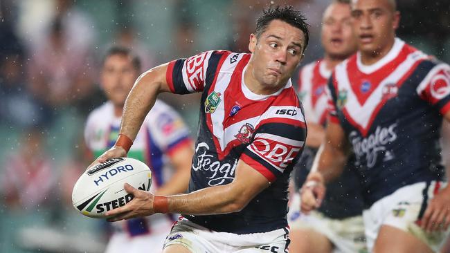 Cooper Cronk starred for the Sydney Roosters in their big win over the Newcastle Knights at Allianz Stadium. Picture: Brett Costello