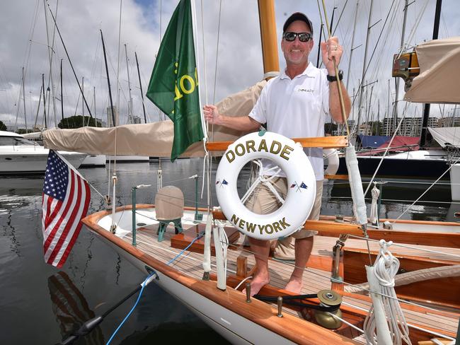 Skipper Kevin Miller on US yacht Dorade. Picture: AFP