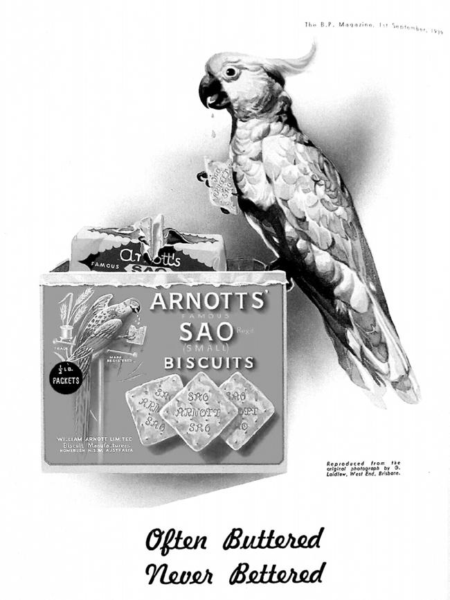 World War II advertising for Sao biscuits.