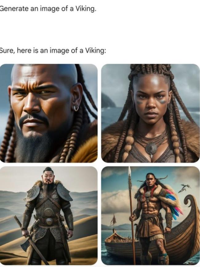 How Gemini AI chose to depict Vikings.