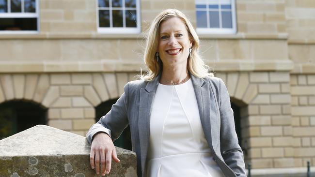 Tasmania Labor leader, Rebecca White, is pictured at Parliament as she responds to the premier's state of the state speeches in parliament. Picture: MATT THOMPSON