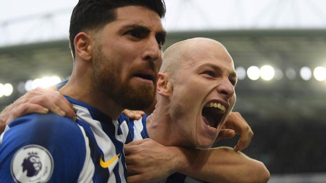 Aaron Mooy helped orchestrate Brighton’s important win.