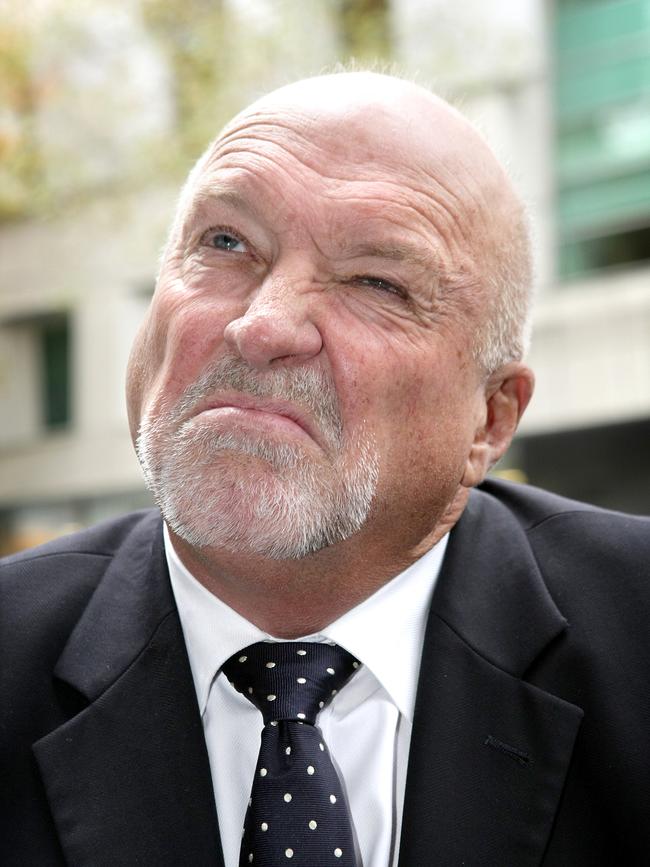 Hunt outside court in Melboure in 2009 where he was sentence for attacking a cyclist. Photo Rebecca Michael.