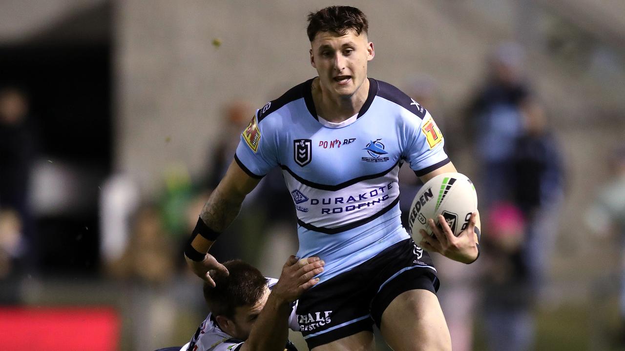 Suspended Sharks star Bronson Xerri could be eyeing a switch to the NFL. Photo: Getty Images